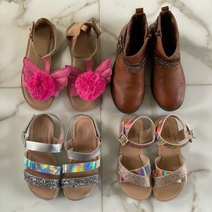Lot of 4 Girls Shoes Sandals Boots